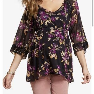 Jessica Simpson Floral Print Maternity Blouse